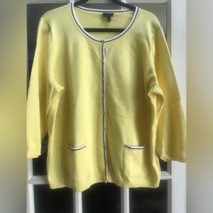 Talbots 2X Yellow Cardigan